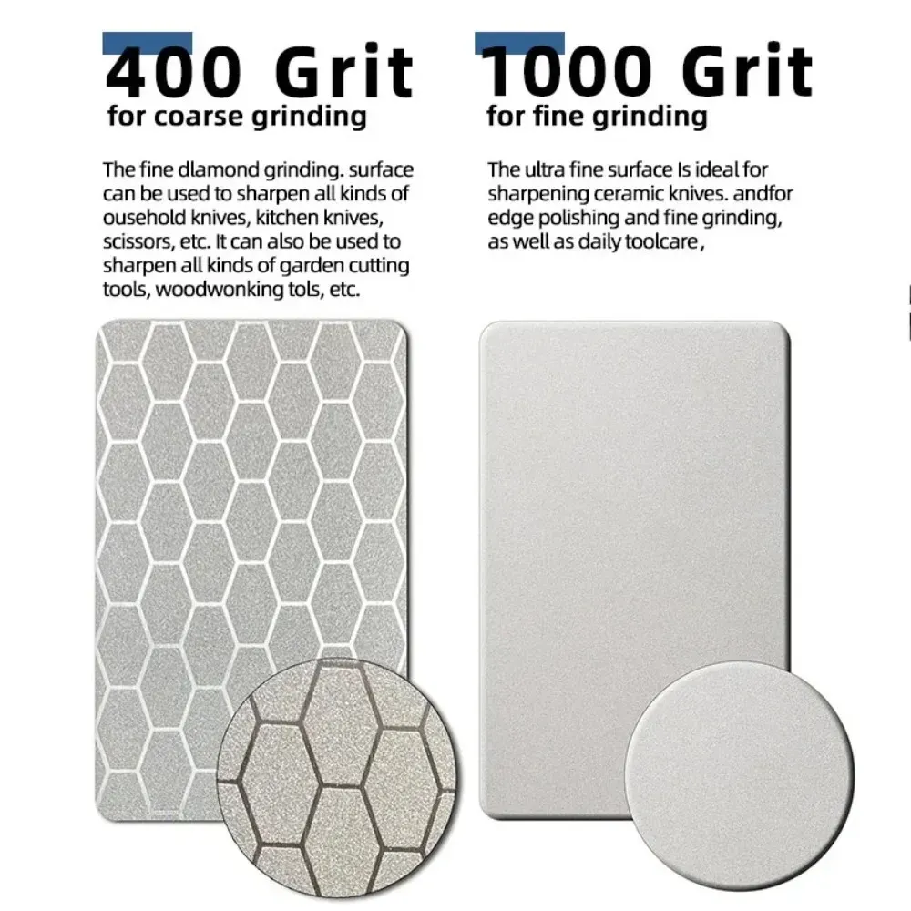 Aiguiseur de couteaux 5 en 1 avec barres diamantées 400/1000, outil multifonction pour couteaux de cuisine, acier au tungstène, céramique, pierre à aiguiser double face 5