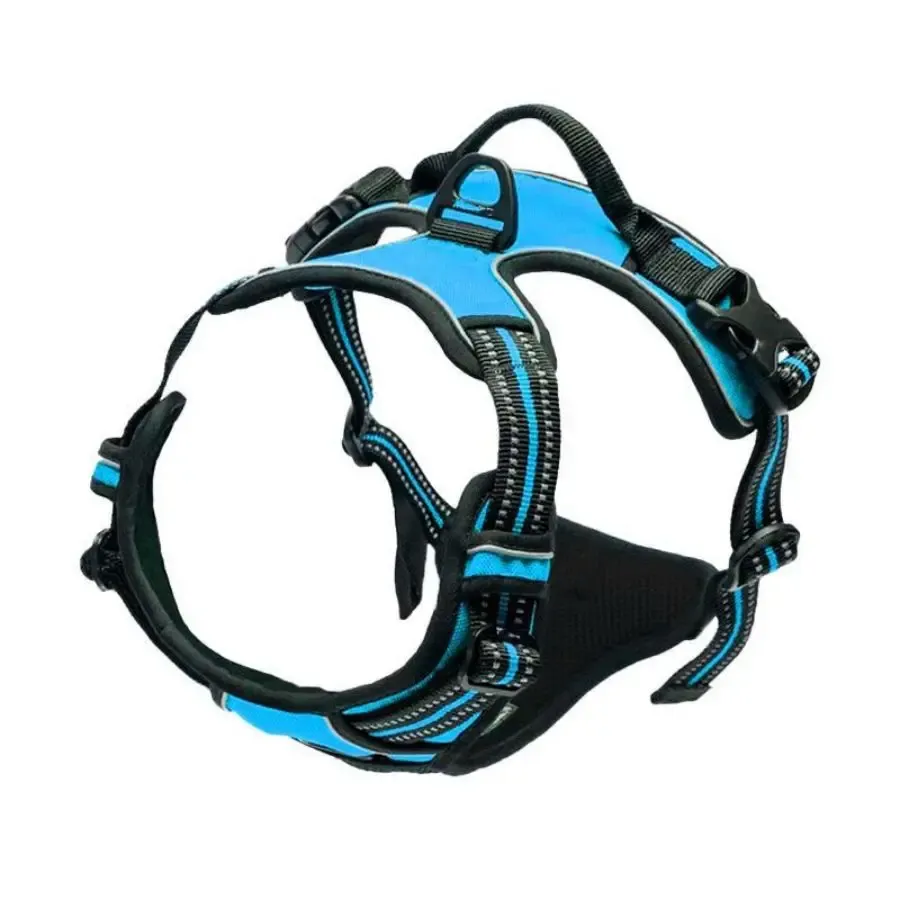 Harnais réglable anti-traction avec clip frontal, bandes réfléchissantes et poignée confort, pour chiens de taille moyenne à grande 14
