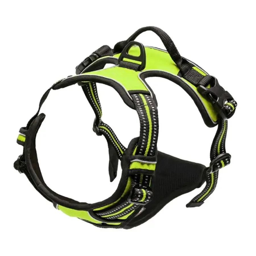 Harnais réglable anti-traction avec clip frontal, bandes réfléchissantes et poignée confort, pour chiens de taille moyenne à grande 7
