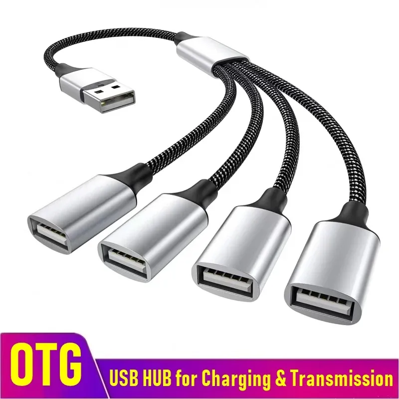 Hub USB multiport, 4 ports USB-C, répartiteur USB, transfert de données rapide, adaptateur OTG pour ordinateur portable Xiaomi, MacBook Pro et Air