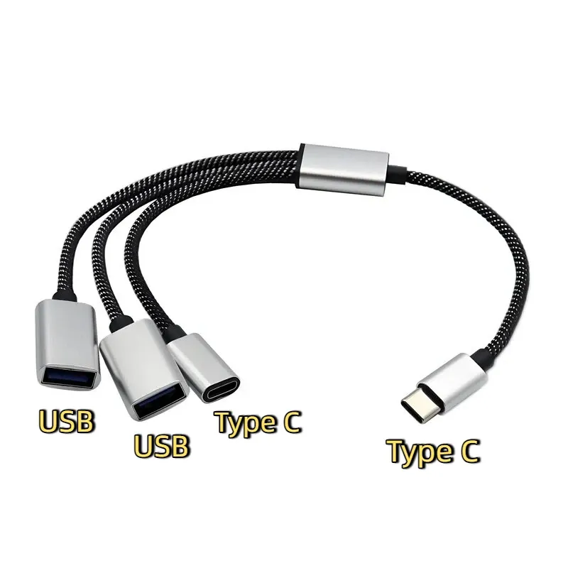 Hub USB multiport, 4 ports USB-C, répartiteur USB, transfert de données rapide, adaptateur OTG pour ordinateur portable Xiaomi, MacBook Pro et Air 10