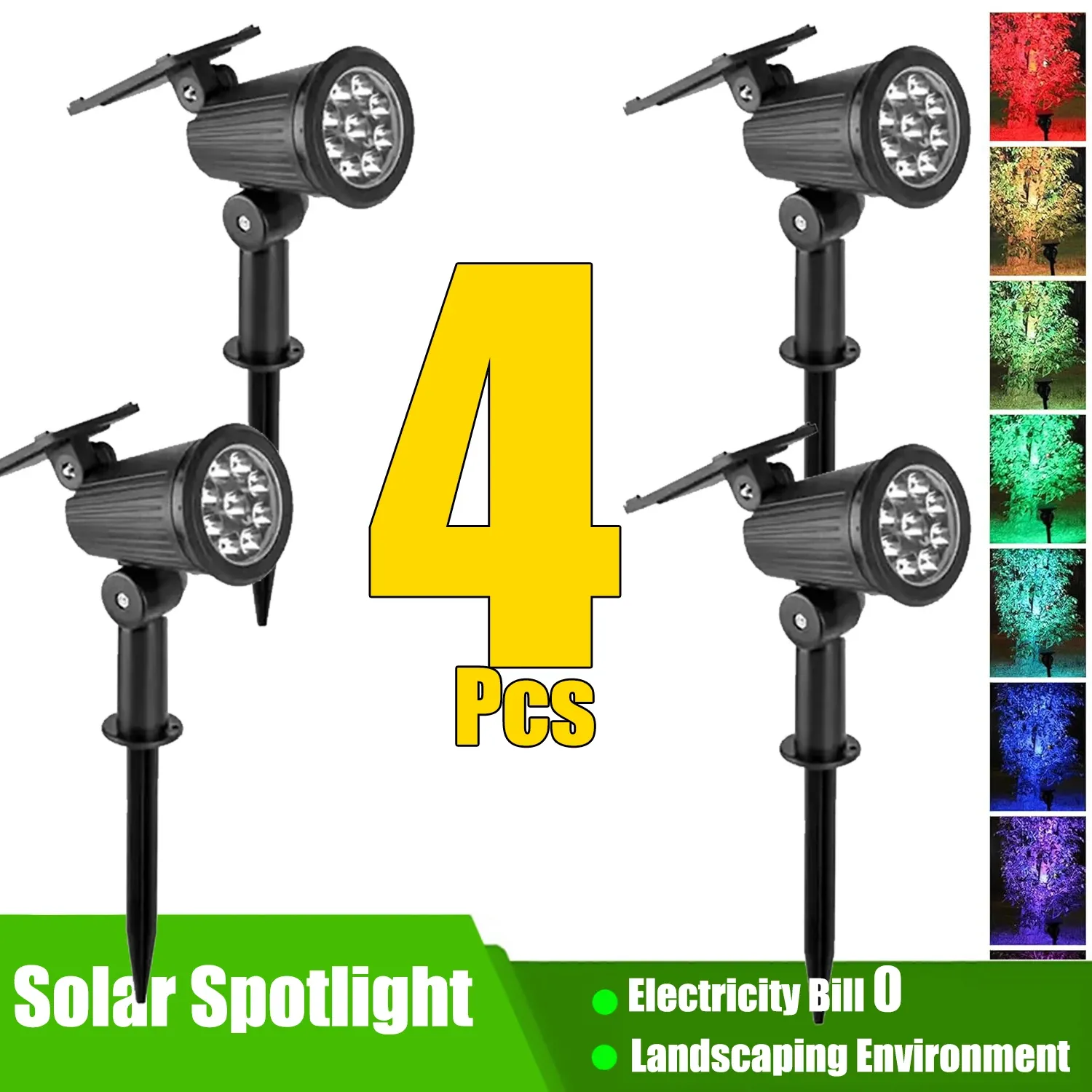 Lumière solaire de paysage à 9 LED, spot mural encastré orientable, étanche IP65, éclairage extérieur pour jardin, cour et allée, lot de 1 à 4 pièces 1