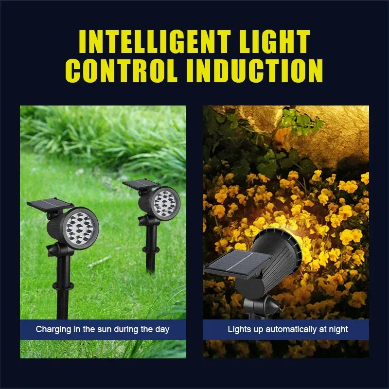Lumière solaire de paysage à 9 LED, spot mural encastré orientable, étanche IP65, éclairage extérieur pour jardin, cour et allée, lot de 1 à 4 pièces 3