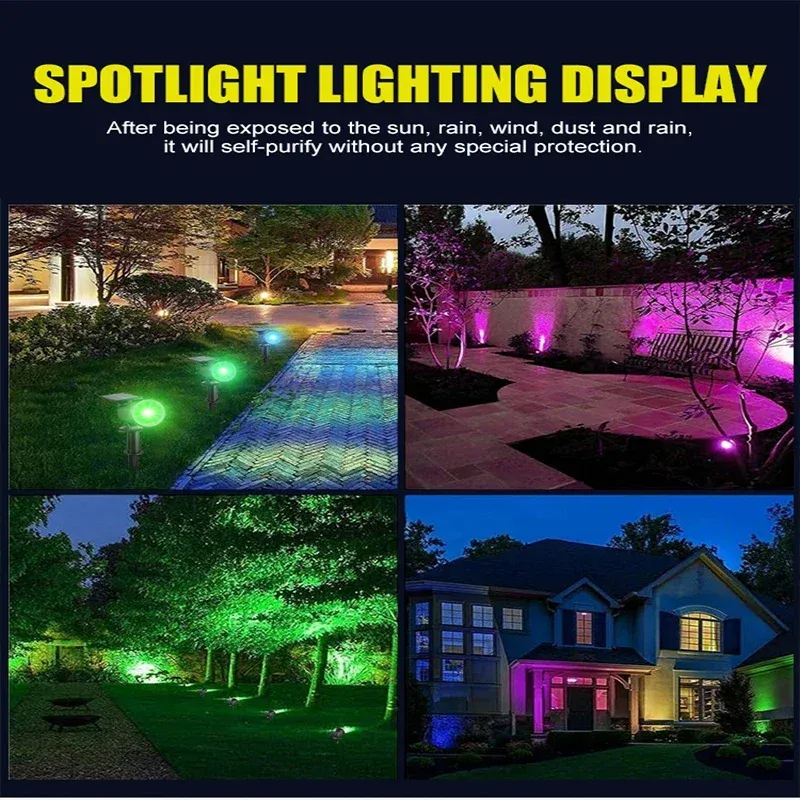 Lumière solaire de paysage à 9 LED, spot mural encastré orientable, étanche IP65, éclairage extérieur pour jardin, cour et allée, lot de 1 à 4 pièces 6