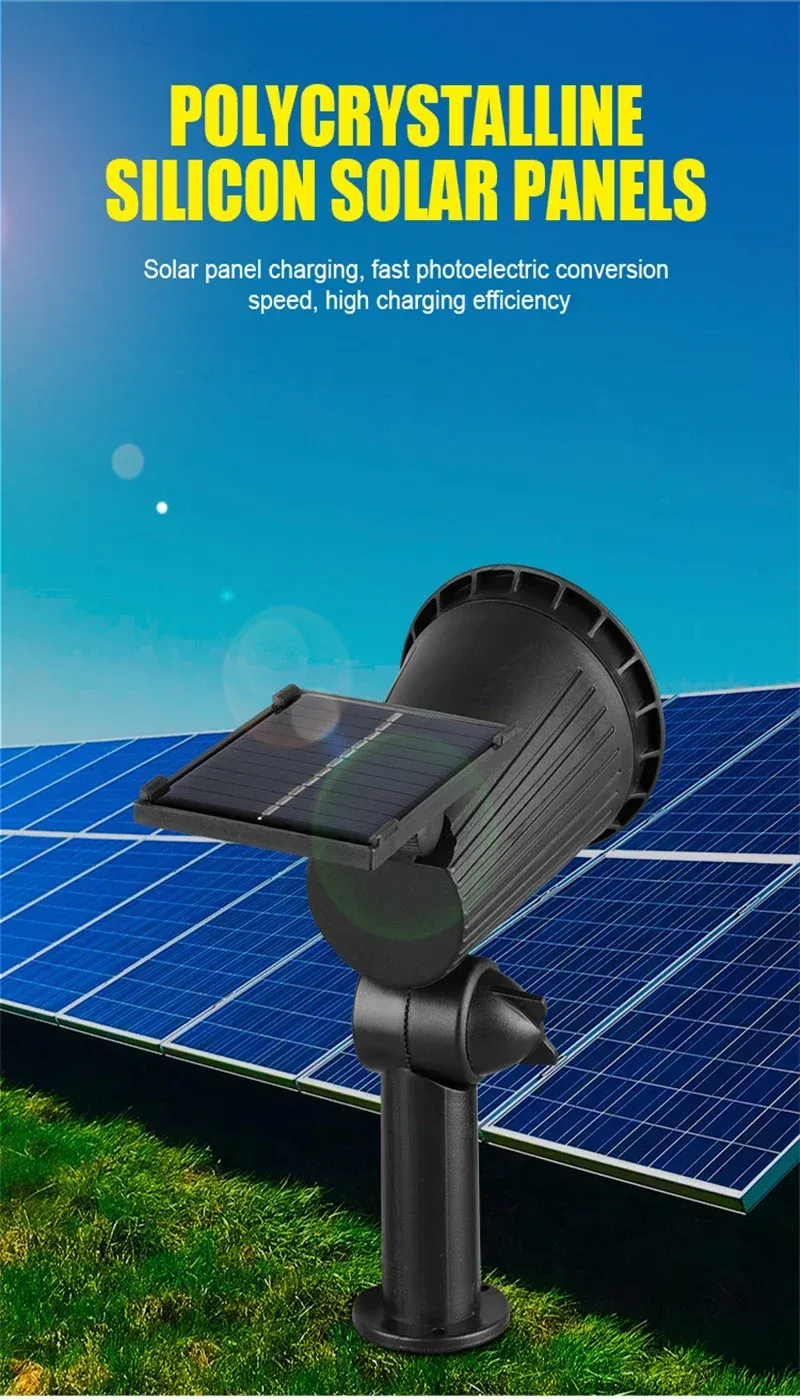 Lampe solaire installée dans un massif