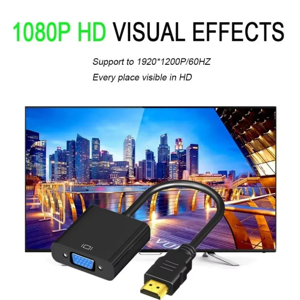Câble adaptateur HDMI vers VGA, en situation