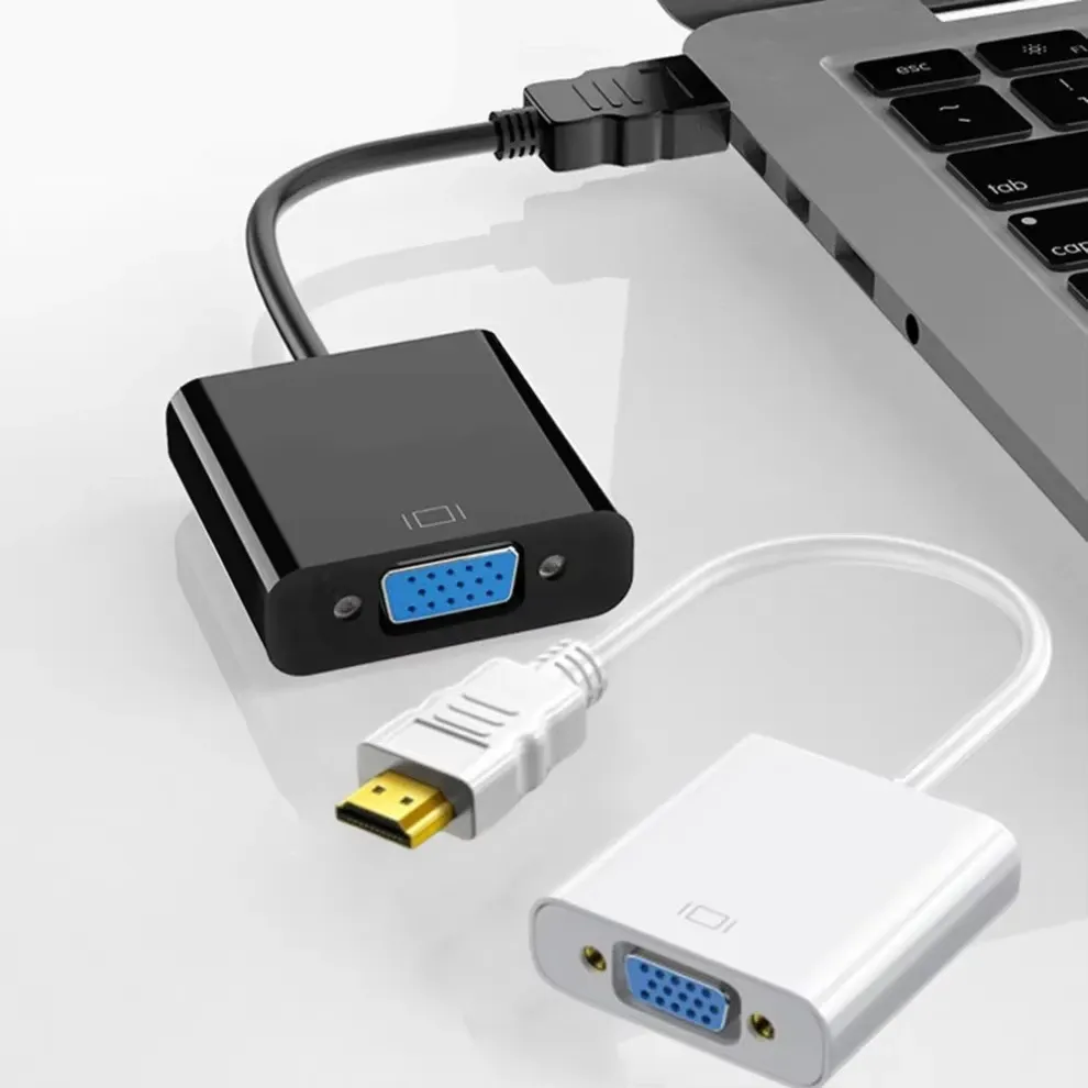 Câble adaptateur HDMI vers VGA, vue rapprochée