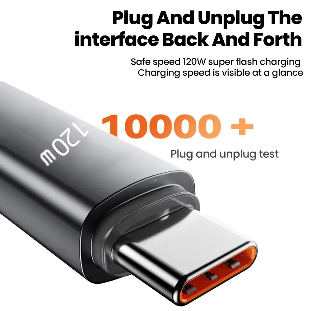 NNBILI 120W, câble de charge rapide USB-C vers USB-C pour voiture, compatible avec iPhone 18 et 17, câble télescopique à ressort USB-A vers USB-C pour Samsung, Xiaomi et Huawei. 4