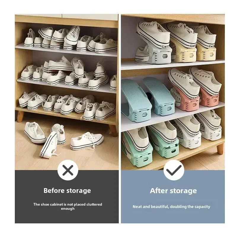Organisateur à chaussures empilable réglable 10 pièces, gain de place, pour placard 3
