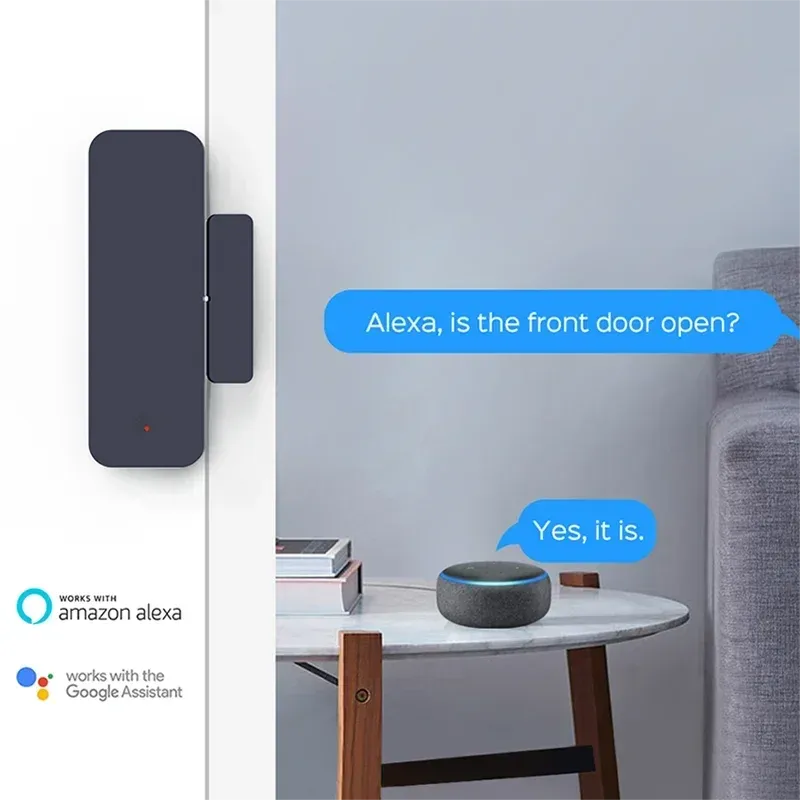 Capteur de porte et fenêtre Tuya Zigbee/WiFi, détecteur magnétique de sécurité antivol, compatible Alexa et Google Home 2