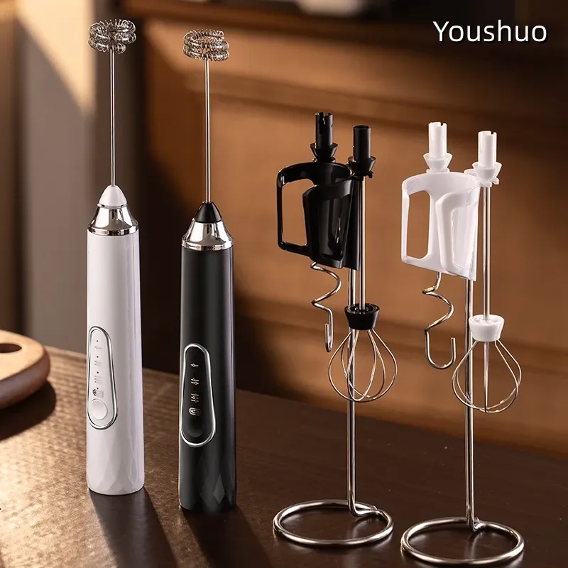 Mousseur à lait électrique portatif rechargeable pour café et latte