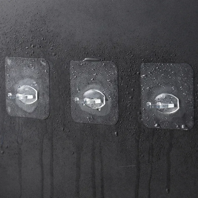 Porte-brosse à dents mural transparent, étanche, avec support pour rasoir et égouttoir 6