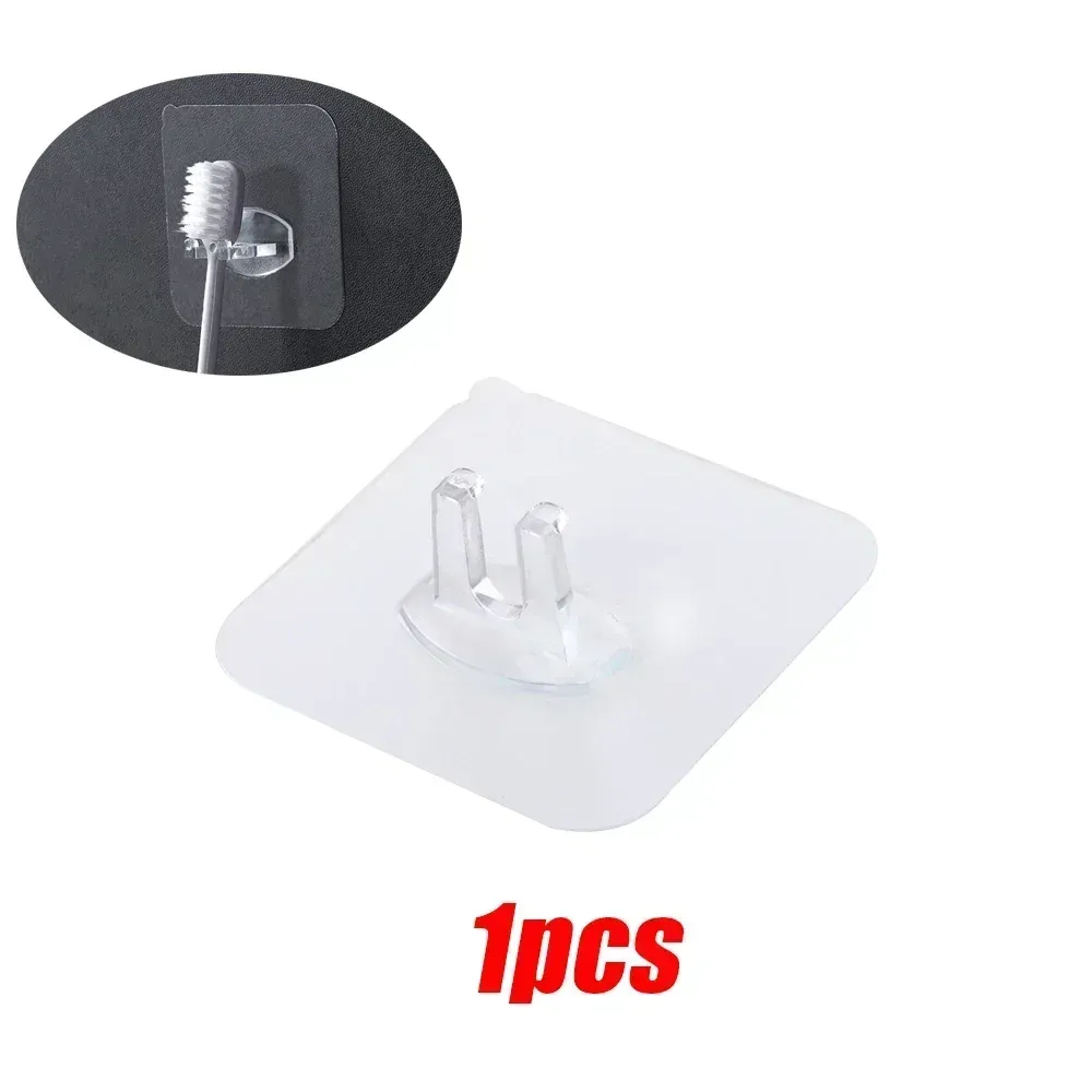 Porte-brosse à dents mural transparent, étanche, avec support pour rasoir et égouttoir 9