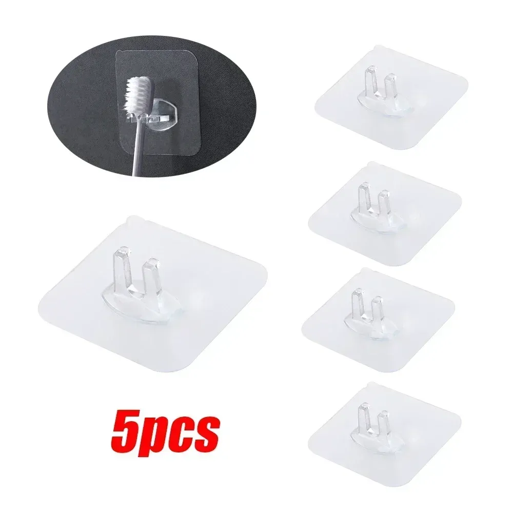 Porte-brosse à dents mural transparent, étanche, avec support pour rasoir et égouttoir 8