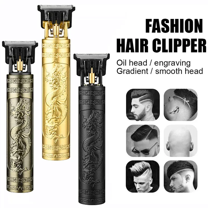 Tondeuse à cheveux électrique sans fil vintage, portable, rechargeable par USB 1