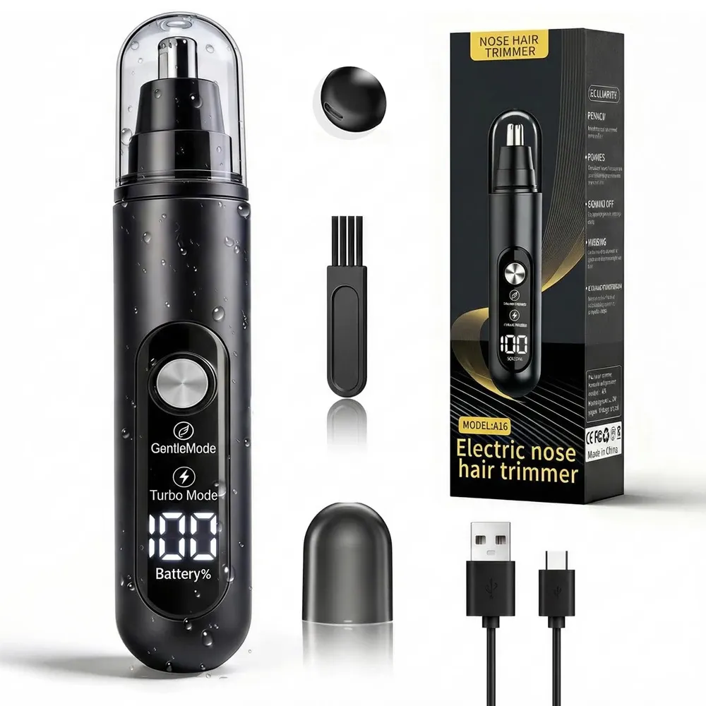 Tondeuse à poils de nez électrique rechargeable, pour nez, sourcils et oreilles - Image 1