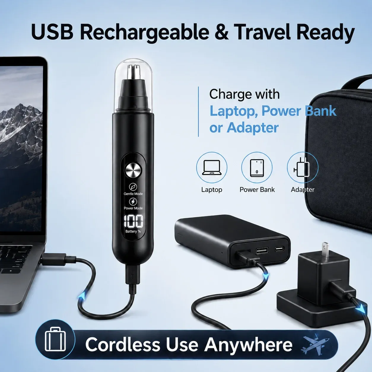 Tondeuse de soin portable, vue finale