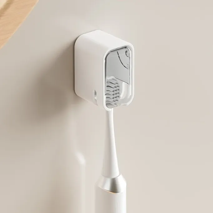 Support mural pour brosses à dents avec couvercle pour la douche, distributeur individuel pour salle de bain et organisateur de rangement pour la famille et les voyages 13