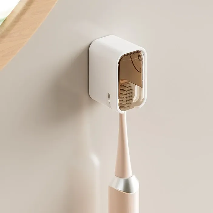 Support mural pour brosses à dents avec couvercle pour la douche, distributeur individuel pour salle de bain et organisateur de rangement pour la famille et les voyages 12