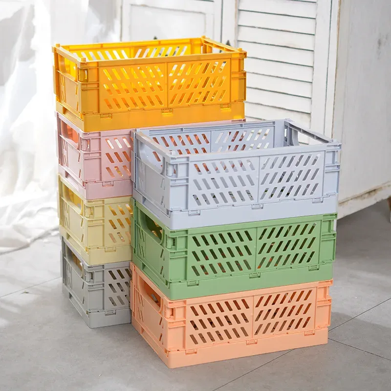 Boîte de Rangement Pliable en Plastique Multifonction, Organisateur Cosmétique et de Bureau