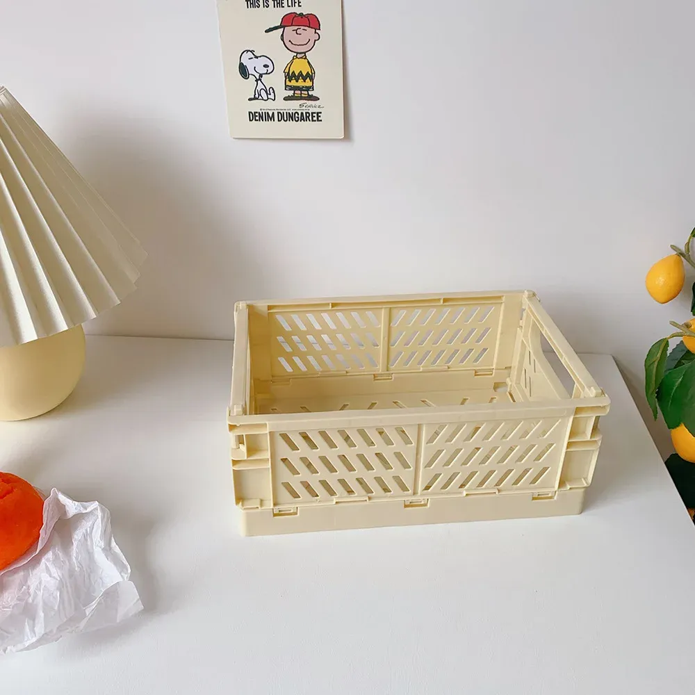 Panier de rangement pliable en plastique, vue de dessus
