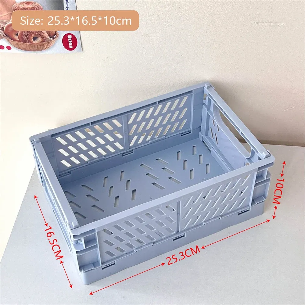 Boîte de Rangement Pliable en Plastique Multifonction, Organisateur Cosmétique et de Bureau 18