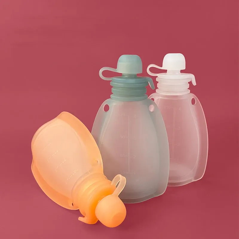 Pochettes alimentaires réutilisables pour bébé, sans BPA, à presser 5