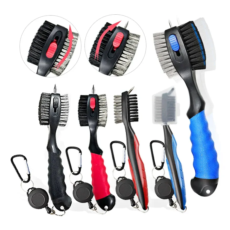 Nettoyeur de club de golf avec mousqueton, brosse de nettoyage et affûteur de rainures, accessoire de golf multi-usage - Image 1