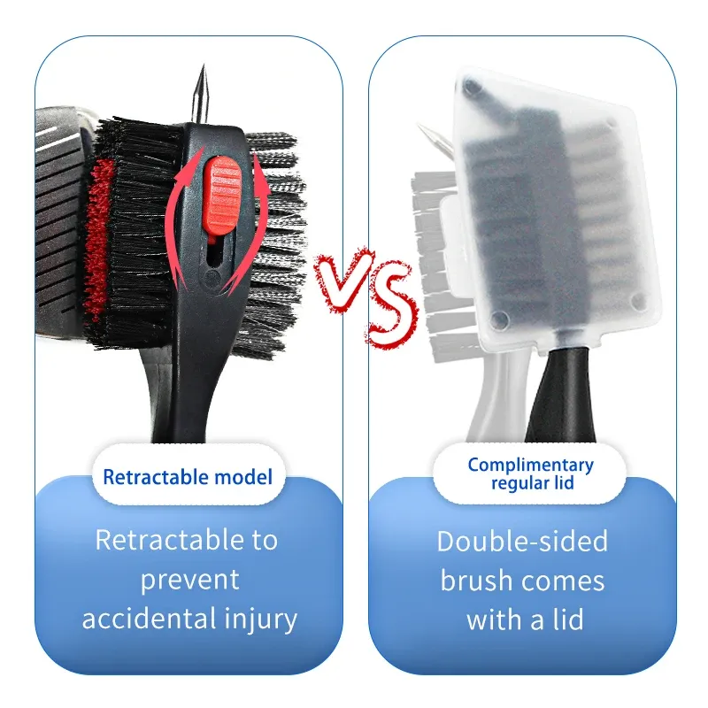 Nettoyeur de club de golf avec mousqueton, brosse de nettoyage et affûteur de rainures, accessoire de golf multi-usage 6