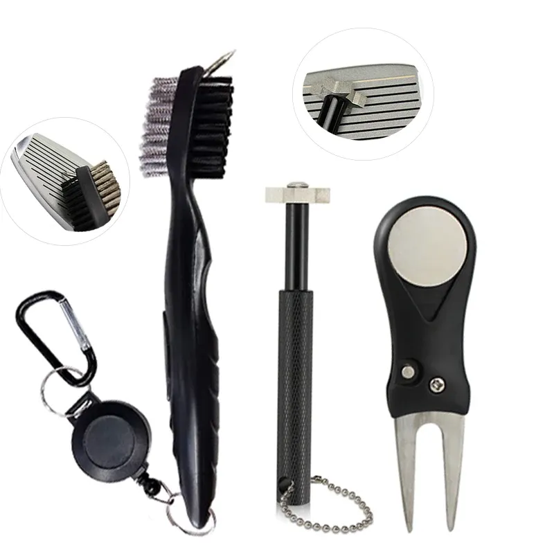 Nettoyeur de club de golf avec mousqueton, brosse de nettoyage et affûteur de rainures, accessoire de golf multi-usage 13