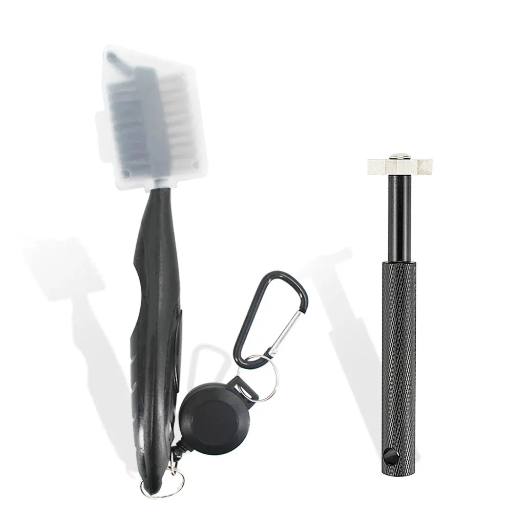 Nettoyeur de club de golf avec mousqueton, brosse de nettoyage et affûteur de rainures, accessoire de golf multi-usage 14