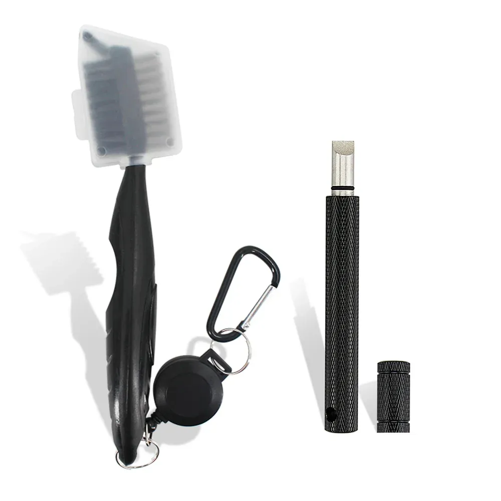Nettoyeur de club de golf avec mousqueton, brosse de nettoyage et affûteur de rainures, accessoire de golf multi-usage 10