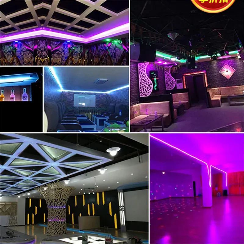 Bande LED RGB 12 V CC 5 m 300 LED SMD 2835 Bleu Rouge Vert Jaune Blanc Blanc Chaud Ruban Flexible 6