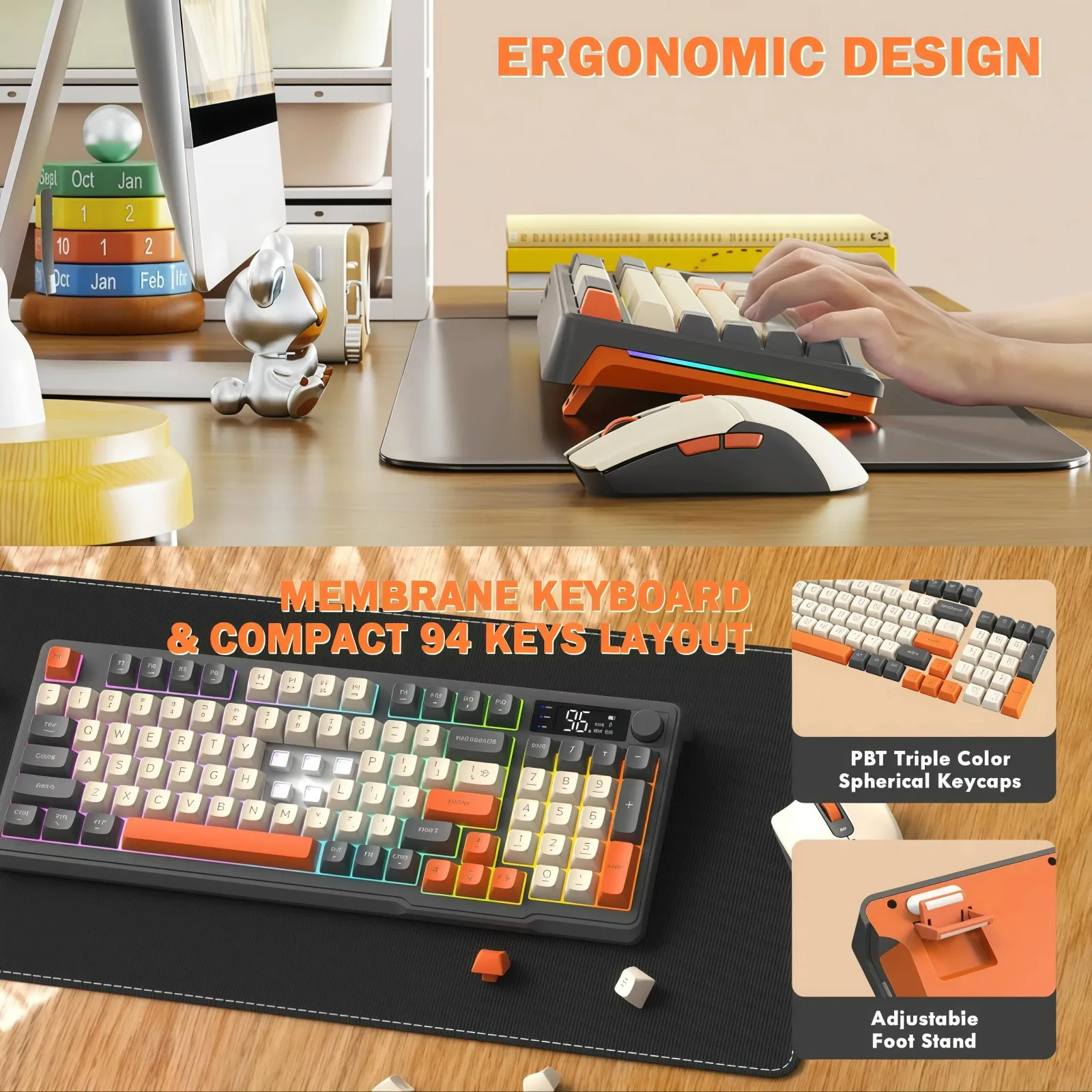 Ensemble clavier et souris Freewolf T96