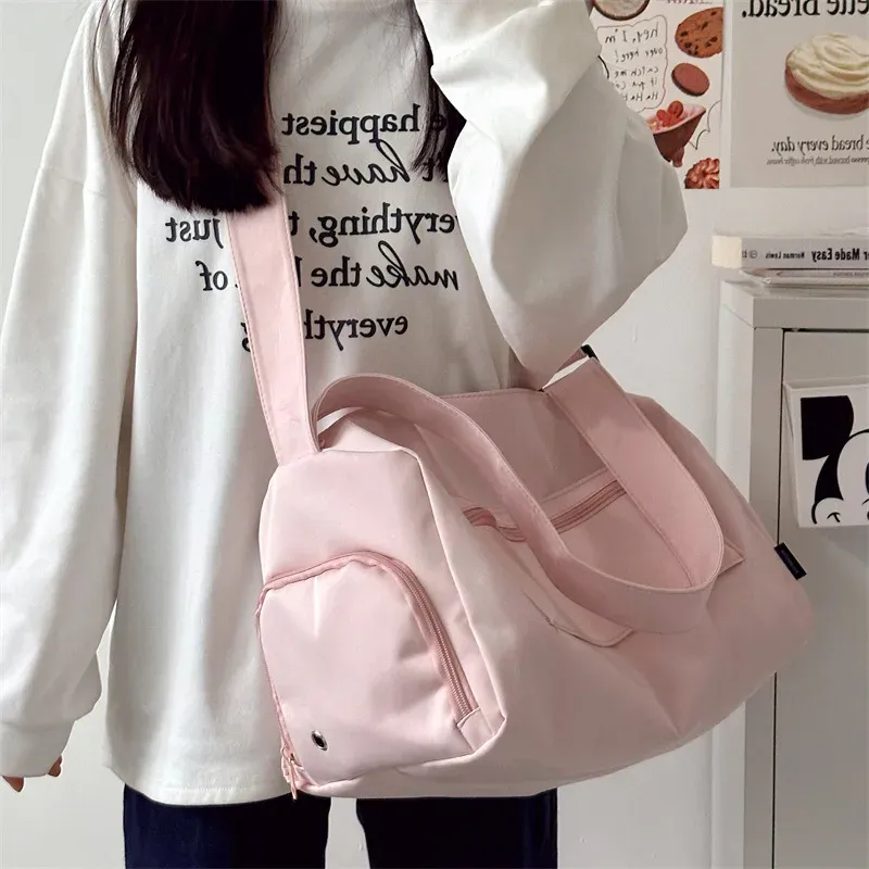 Grand sac fourre-tout de voyage à bandoulière pour femme en toile, sac de sport et de yoga 8