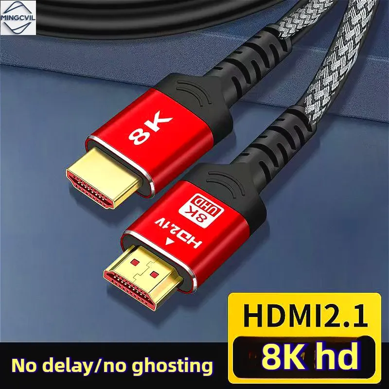 MINGCVIL Câble HDMI 2.1 48 Gbps, 8K 60 Hz, 4K 120 Hz, HDR, 3D, compatible HDTV et PC, disponible en 1 m, 2 m, 3 m et 5 m - Image 1