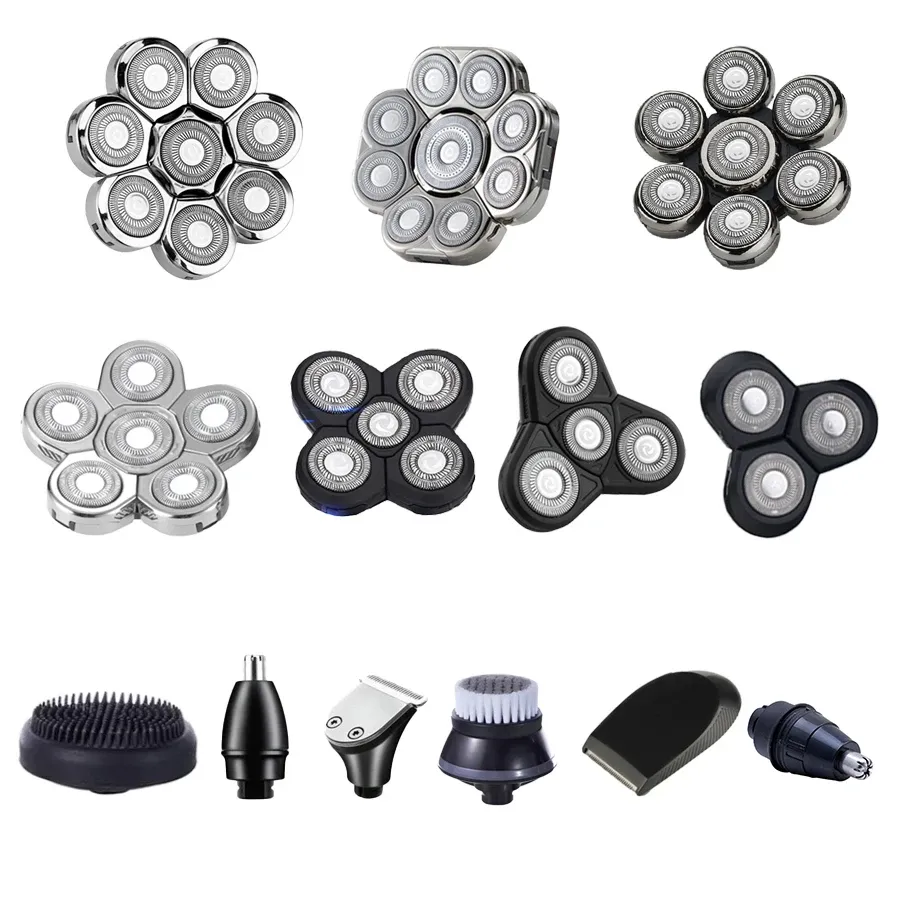 Têtes de rasoir électriques de remplacement 3D, 4D, 5D, 6D, 7D, 8D, 9D | Tondeuse nez, tondeuse à cheveux et têtes de massage facial - Image 1