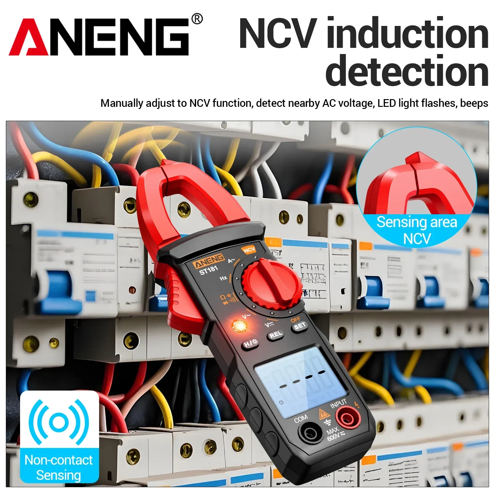 Multimètre numérique à pince NCV, 4000 points de mesure, ANENG ST181 2
