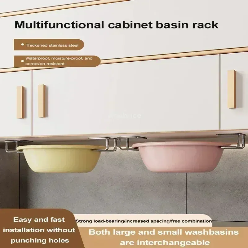 Porte-éponge pour évier de cuisine, étagère d'évier en acier inoxydable, supports adhésifs, égouttoir, support de séchage, crochet mural, accessoires, organisateur de rangement 3
