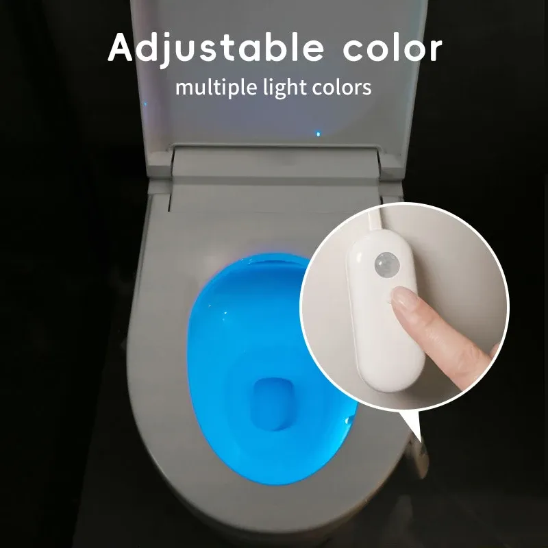 Veilleuse LED RVB intelligente à capteur de mouvement pour salle de bain, rechargeable par USB 6