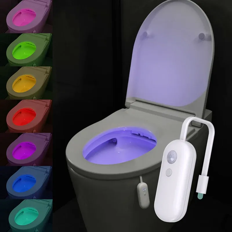 Veilleuse LED RVB intelligente à capteur de mouvement pour salle de bain, rechargeable par USB 7
