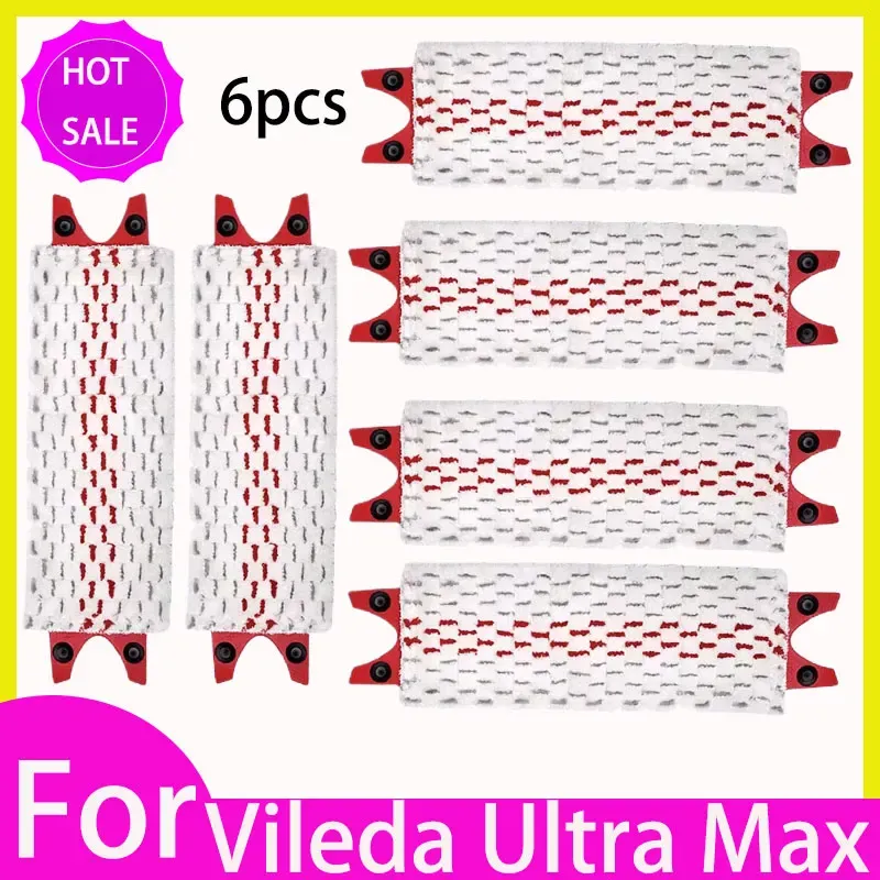 Tampons de rechange en microfibre pour balai plat Vileda Ultra Max, séchage rapide, lavables en machine 8