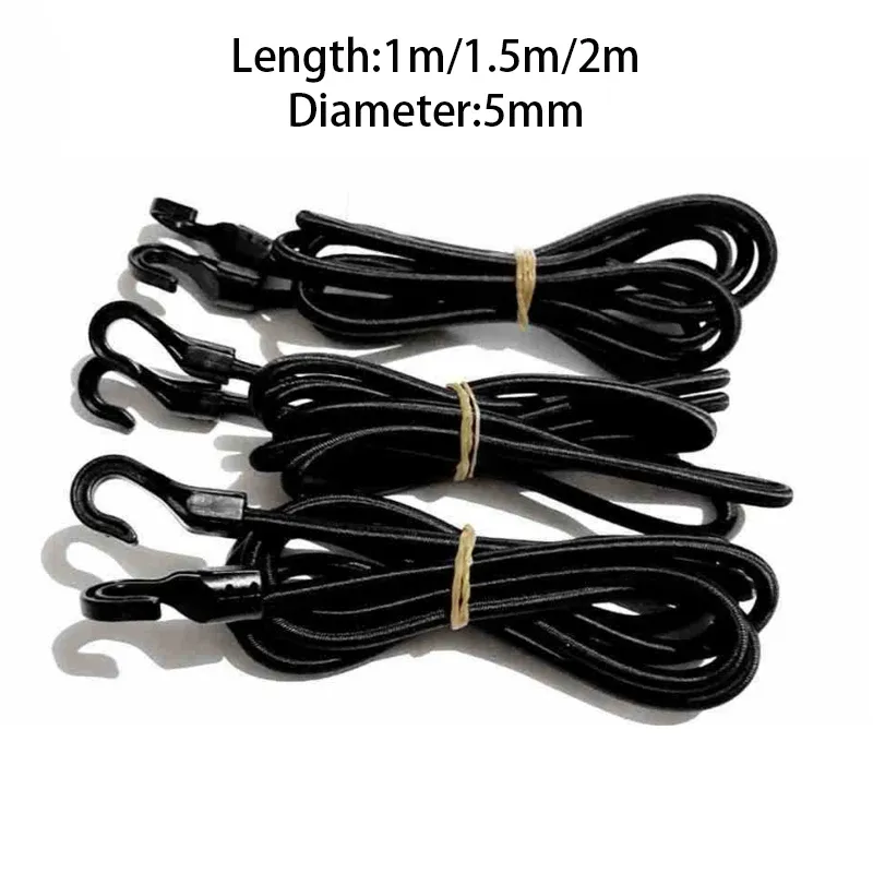 Sangle élastique de fixation pour voiture avec crochets en plastique, idéale pour bagages, tente, kayak, bateau, canoë et vélos, disponible en 1 m, 1,5 m et 2 m