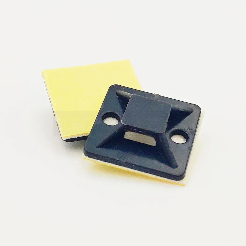 Support de fixation pour serre-câble noir et blanc, clip pour voiture, support mural amovible pour câbles, base auto-adhésive verte 6