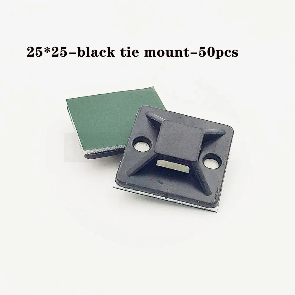 Support de fixation pour serre-câble noir et blanc, clip pour voiture, support mural amovible pour câbles, base auto-adhésive verte 13