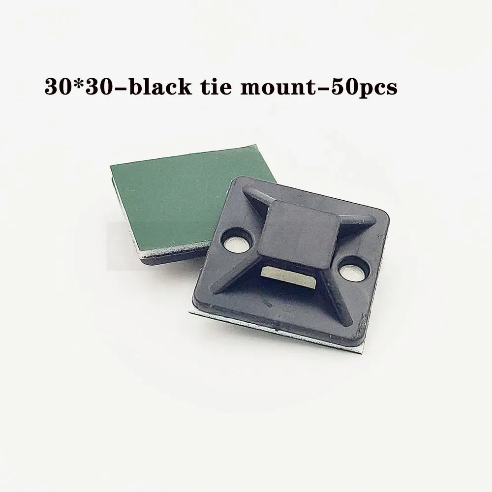 Support de fixation pour serre-câble noir et blanc, clip pour voiture, support mural amovible pour câbles, base auto-adhésive verte 9