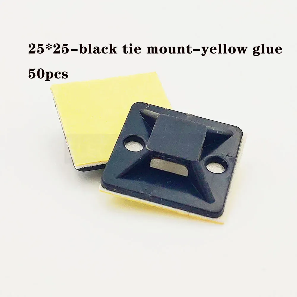 Support de fixation pour serre-câble noir et blanc, clip pour voiture, support mural amovible pour câbles, base auto-adhésive verte 7