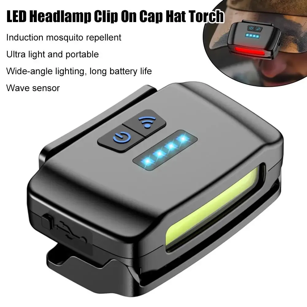 Lampe à pince LED à détection de mouvement, rechargeable et étanche, avec lumière rouge pour la pêche nocturne et le camping 2