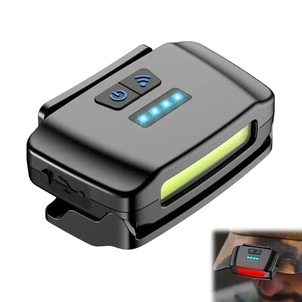 Lampe à pince LED à détection de mouvement, rechargeable et étanche, avec lumière rouge pour la pêche nocturne et le camping 11