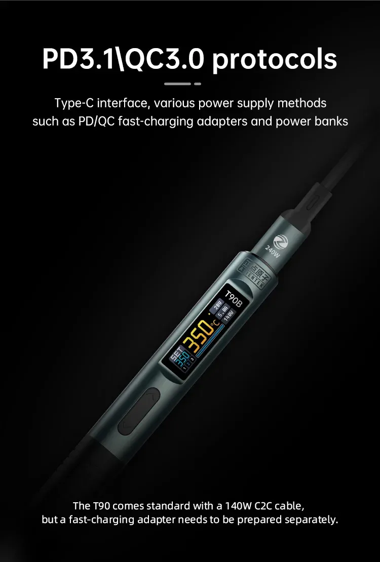 Fer à souder intelligent T90, utilisation en atelier